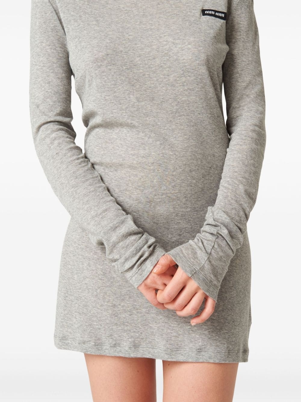 ribbed knit jersey dress - 5