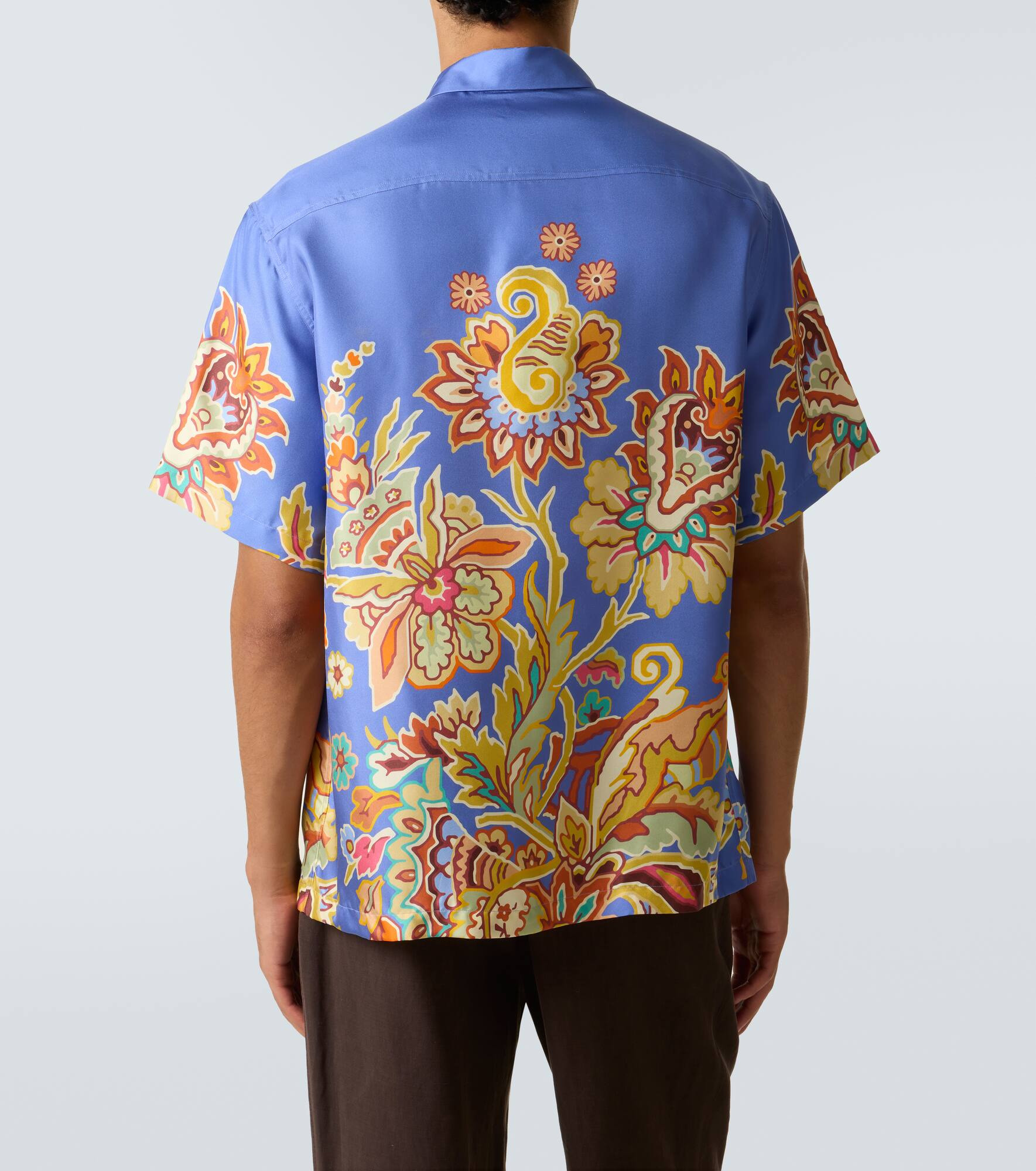 Floral silk bowling shirt - 4