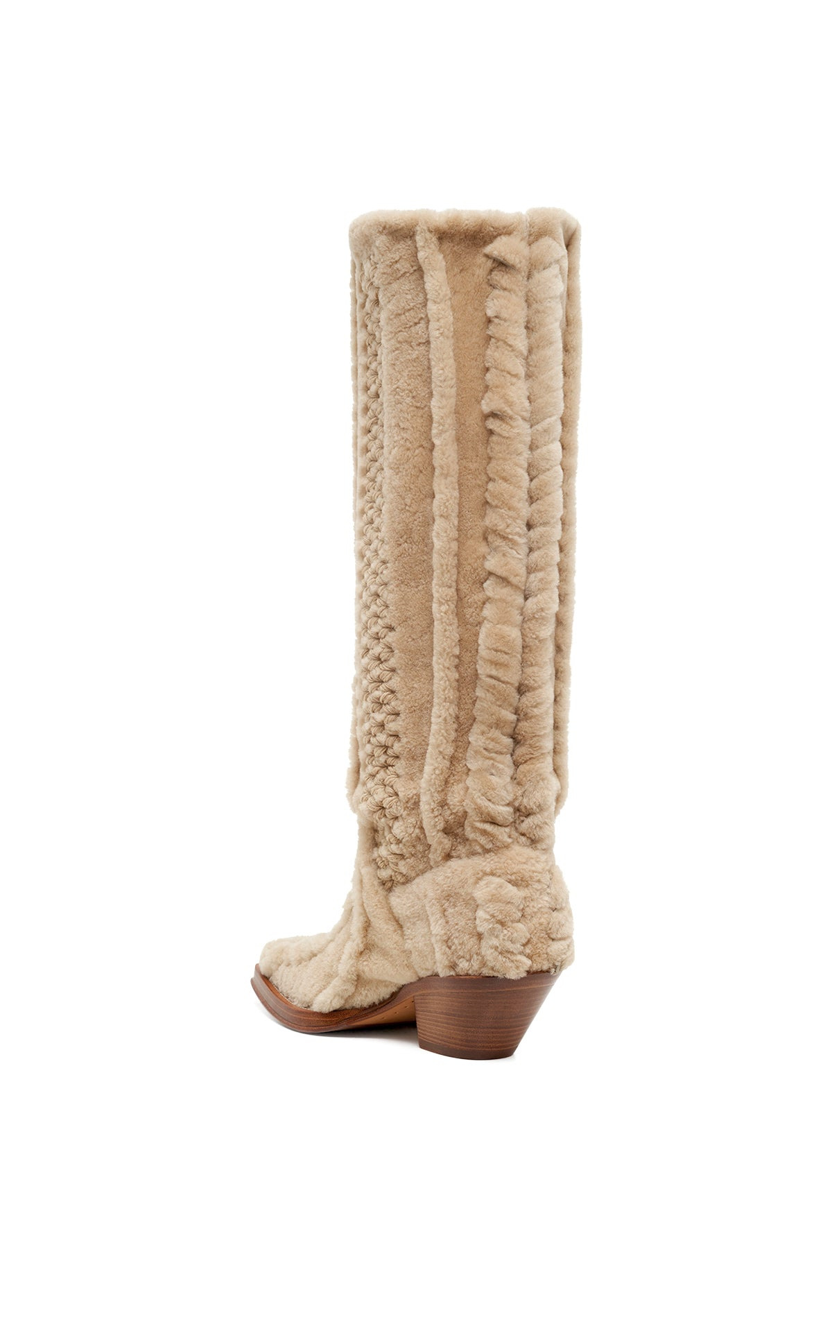 Joseph Tall Boot in Natural Cashmere & Shearling - 4