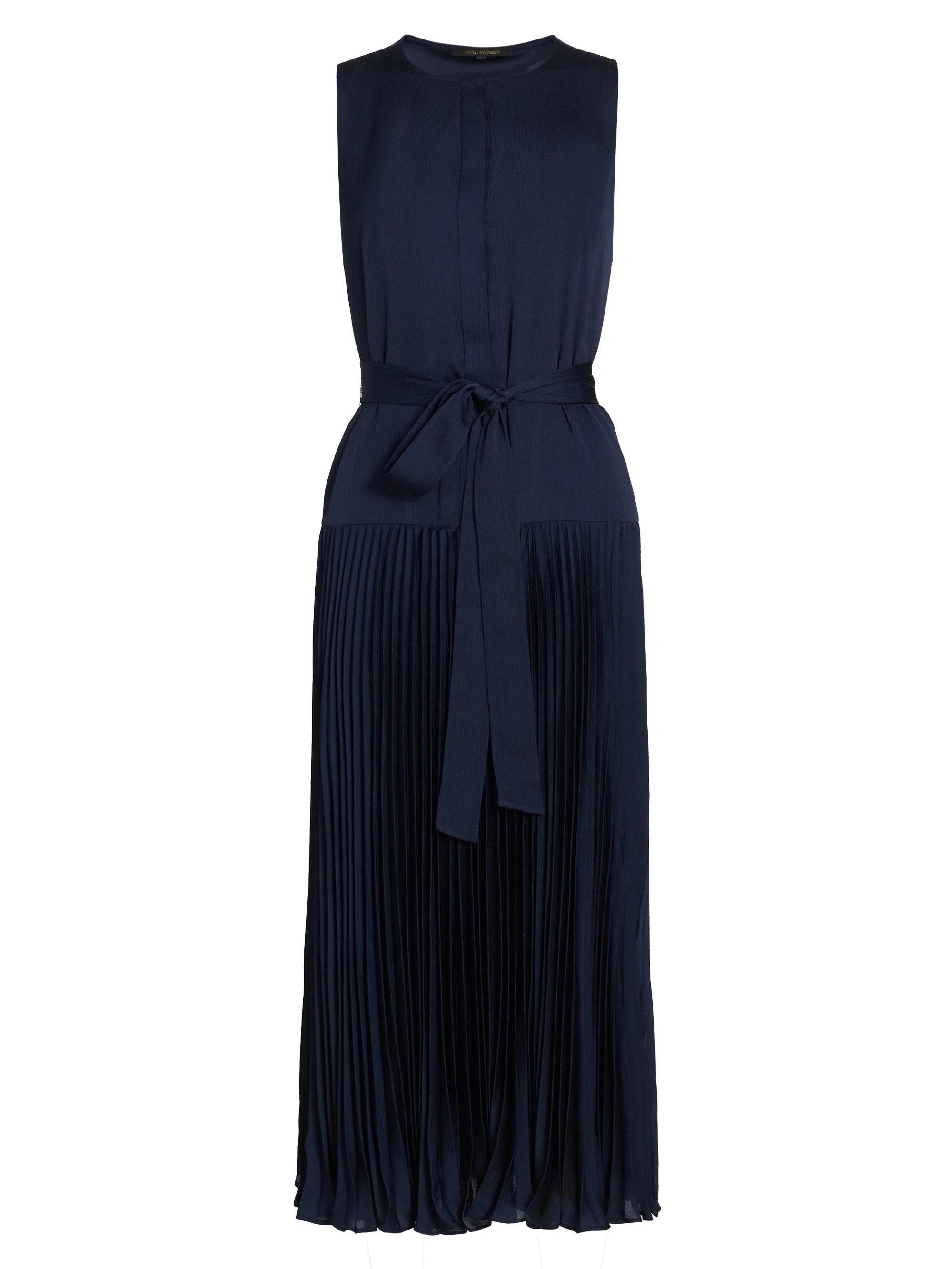Women's Maxine Satin Tie-Waist Sleeveless Midi-Dress - Midnight Blue - 1