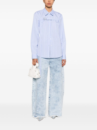Off-White buckled cut-out cotton shirt outlook