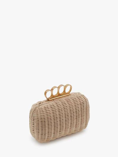 Alexander McQueen Woven Four-ring Clutch in Natural outlook