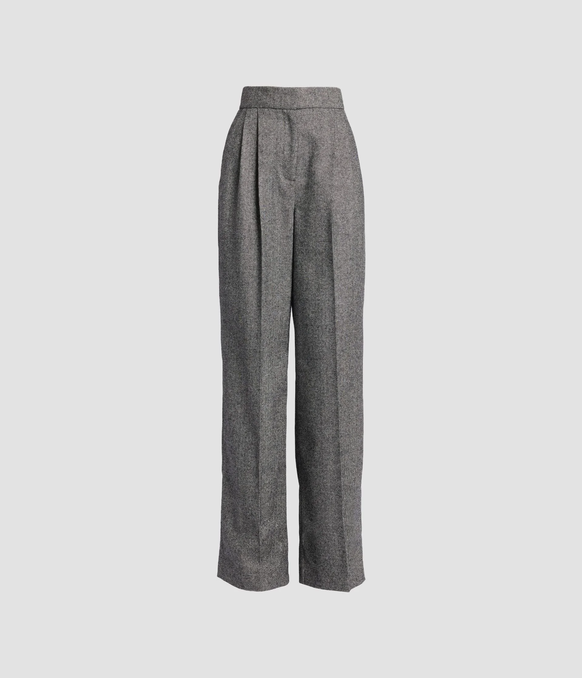 HERRINGBONE WIDE LEG TROUSER - 1
