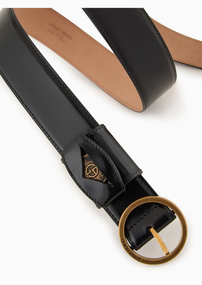 GIORGIO ARMANI Brushed leather belt outlook