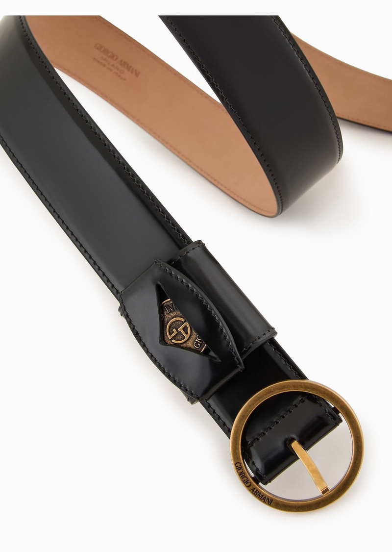 GIORGIO ARMANI Brushed leather belt outlook