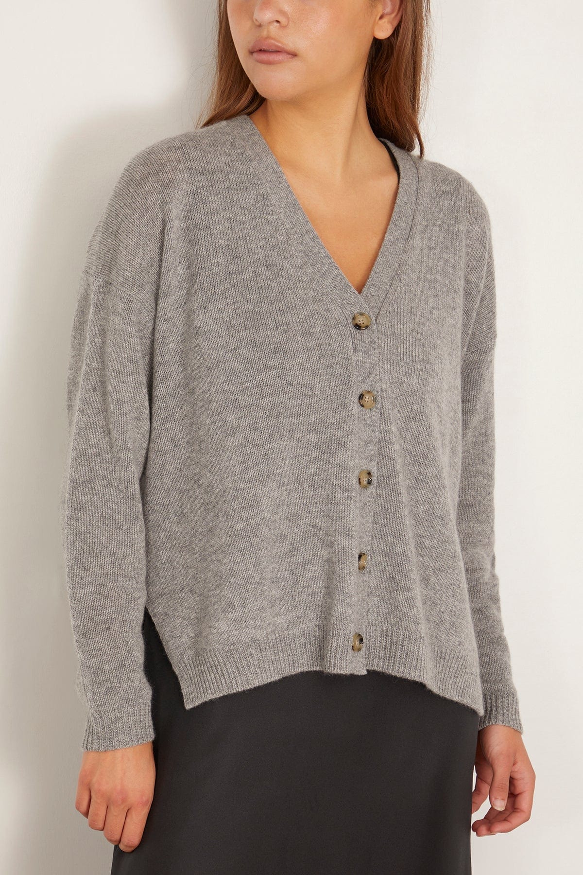 V Cardigan in Heather Melange - 3