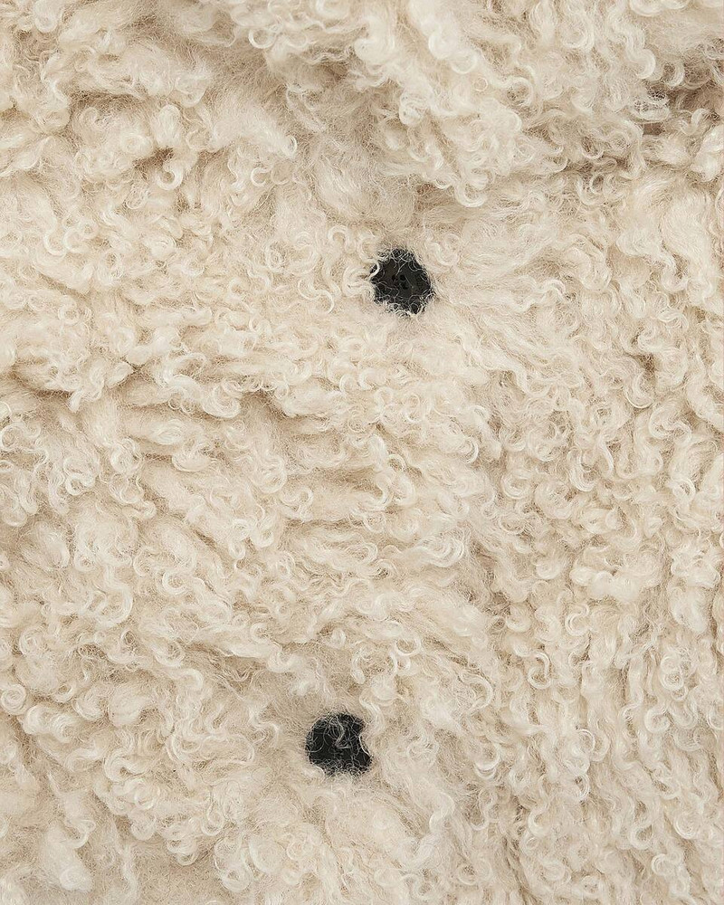 SHORT ECRU FUR-EFFECT COAT 8