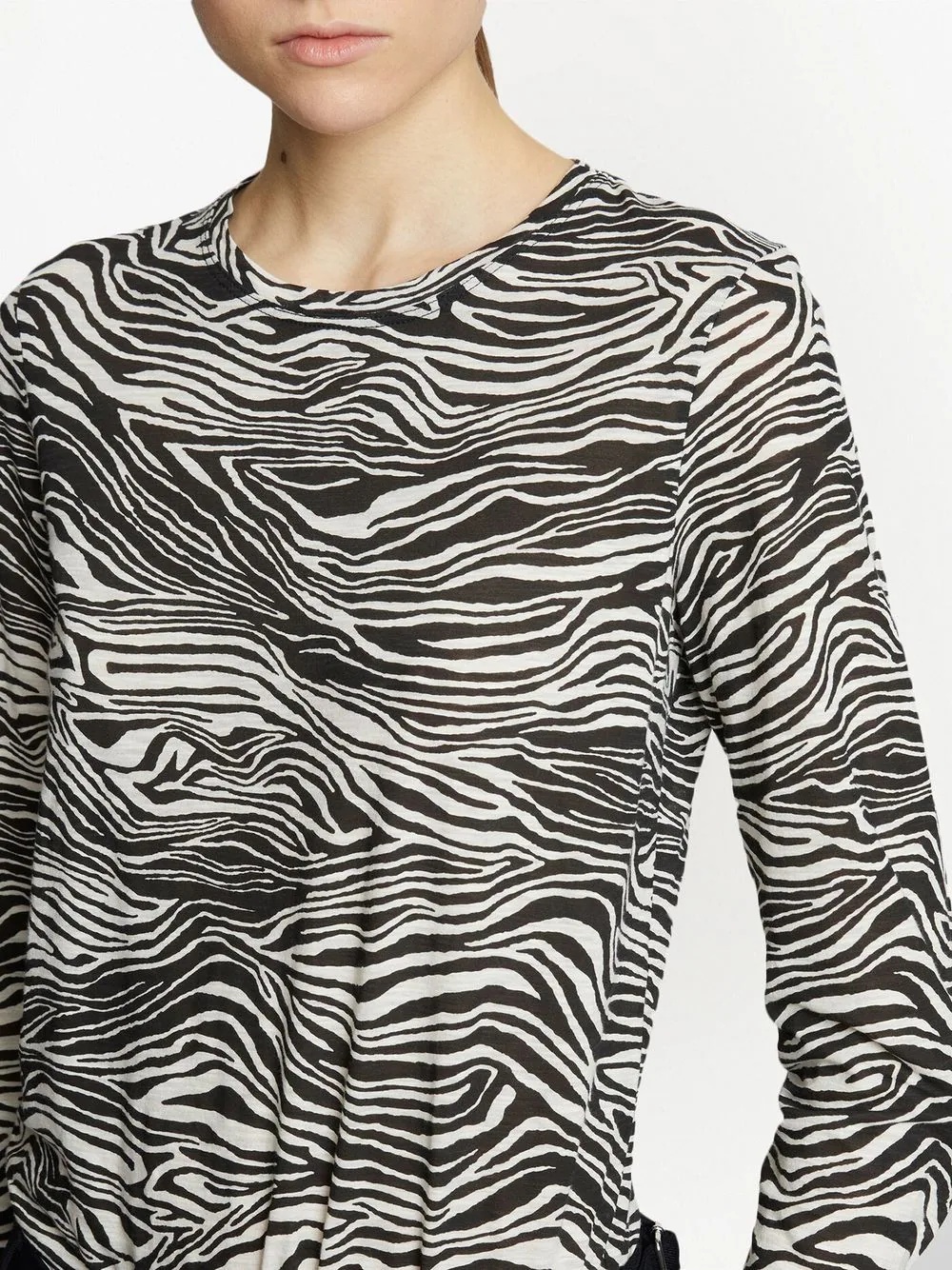 zebra-print long-sleeved T-shirt - 5