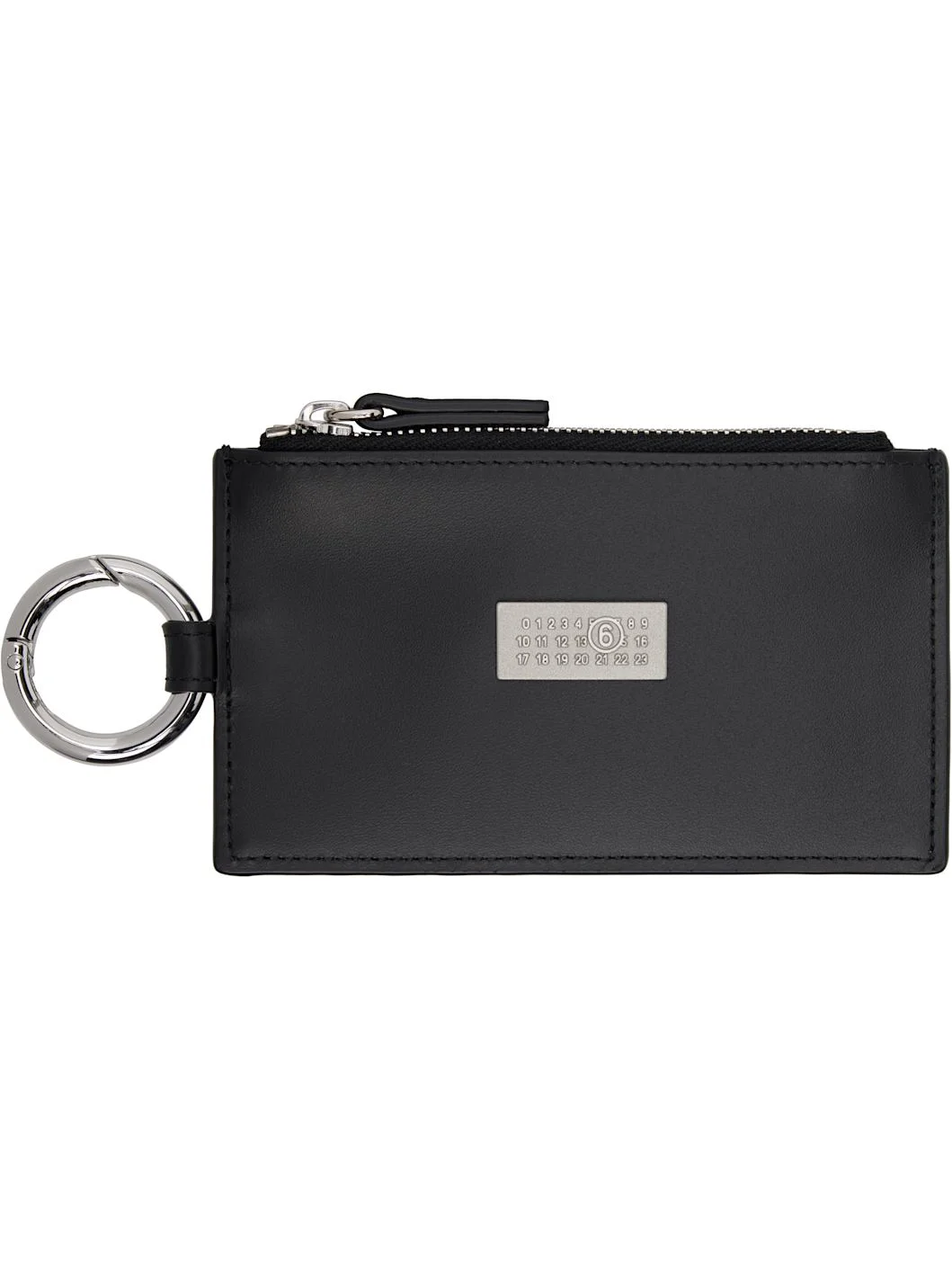 Black Numeric Leather Key Ring Wallet - 1