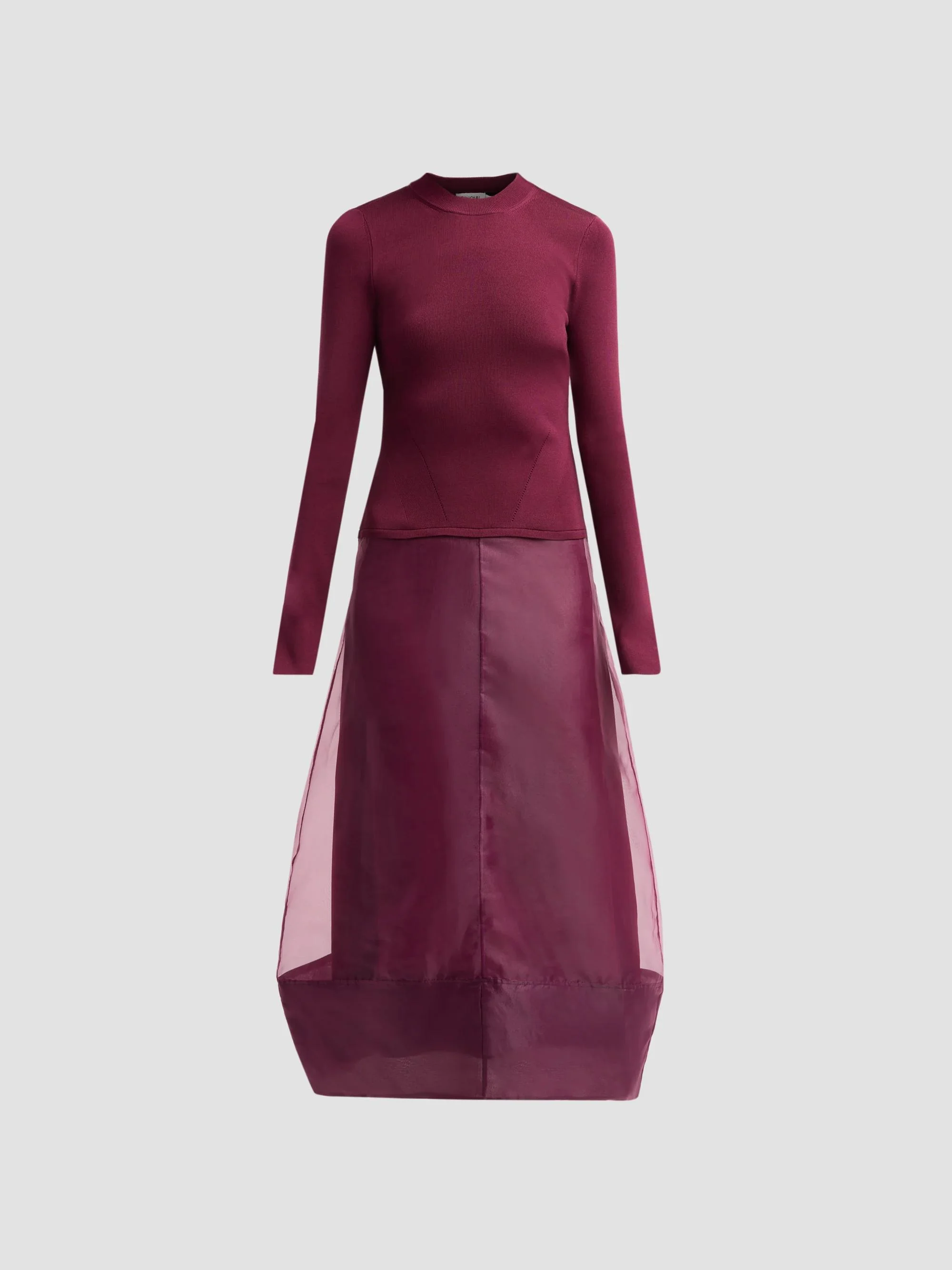 Women's Maril Sheer Skirt Midi Dress - Fig - 1