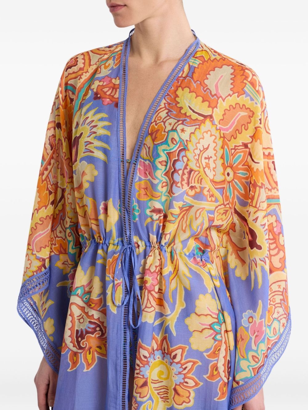 floral-print beach kaftan - 4