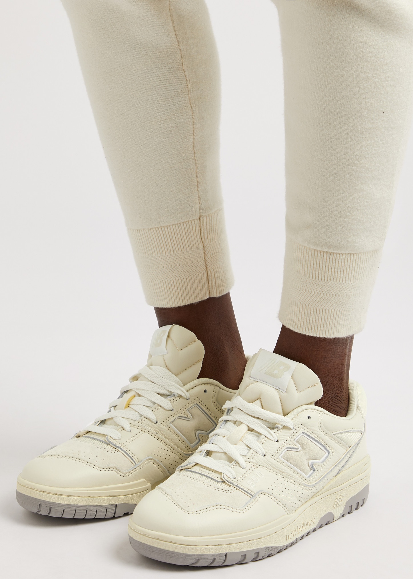 550 panelled leather sneakers - 5