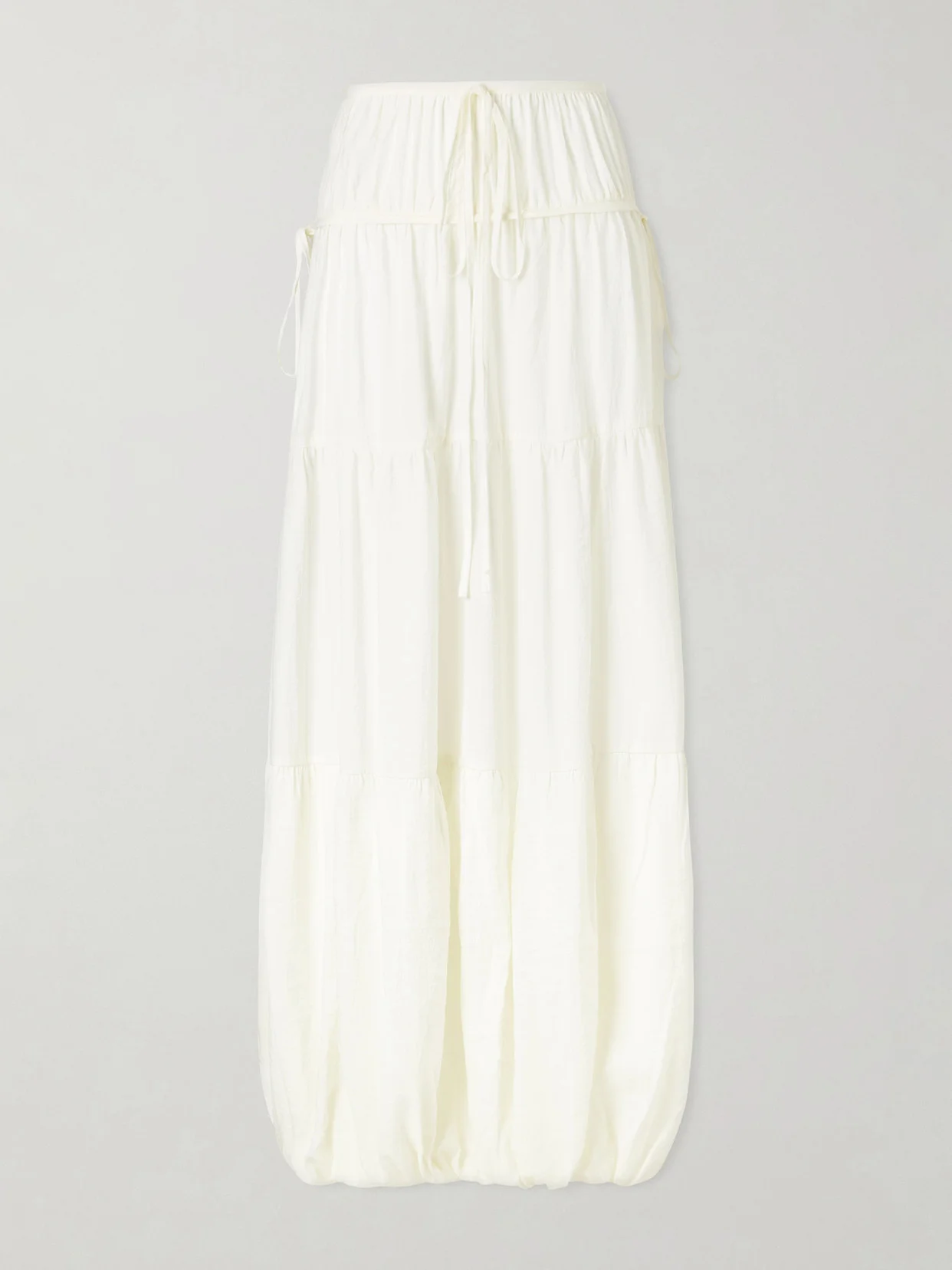 Gathered Crepe Bubble Maxi Skirt - 1