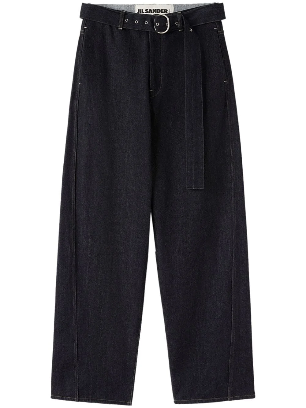 belted mid-rise wide-leg jeans - 1