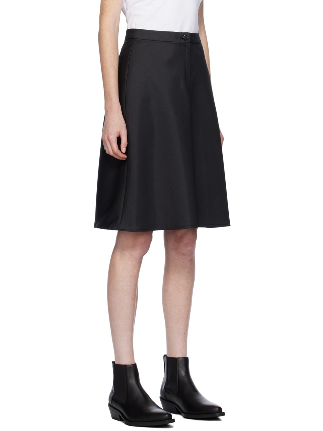 Black Curtain Midi Skirt - 2