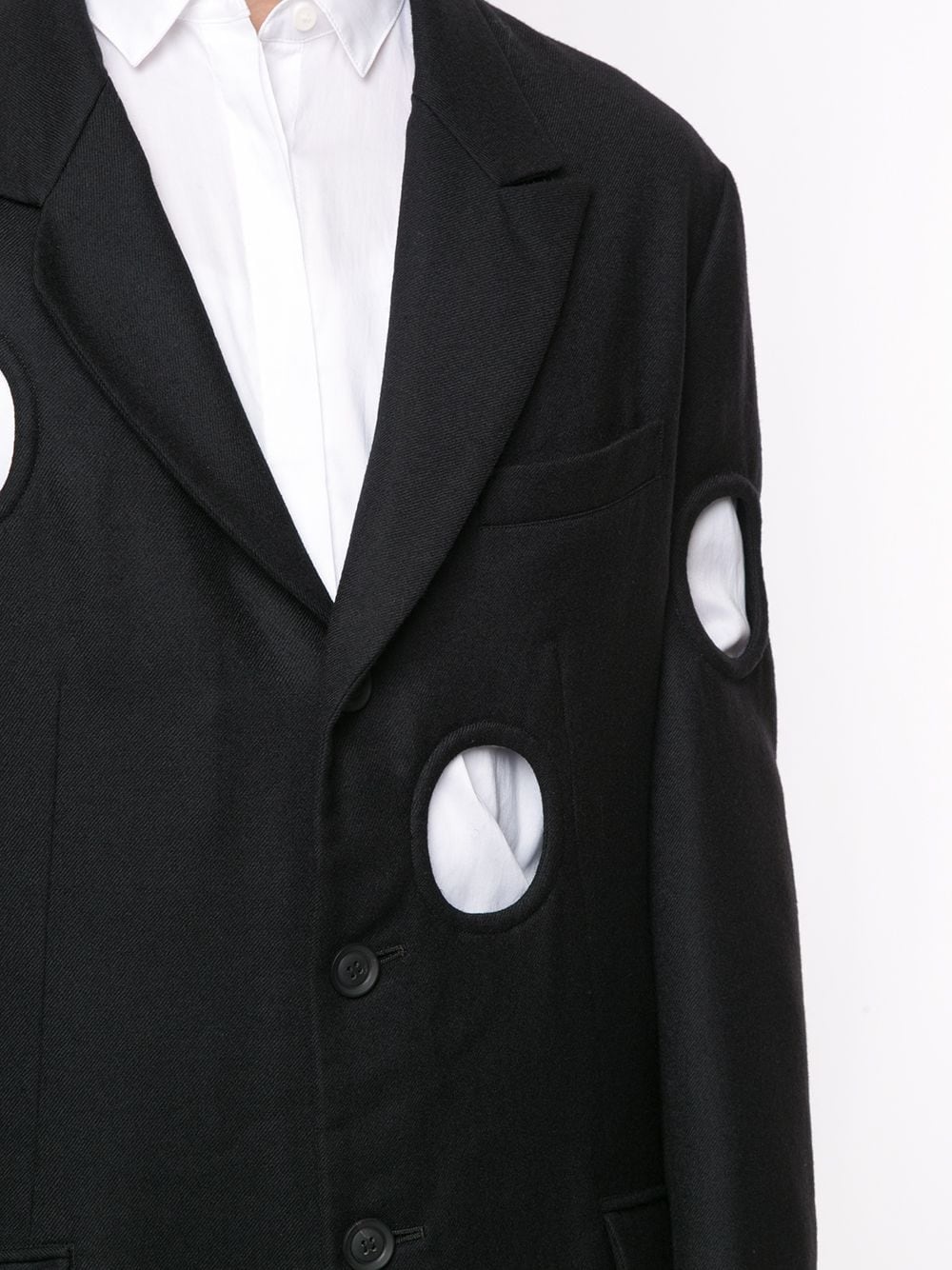 cut-out circle blazer - 6