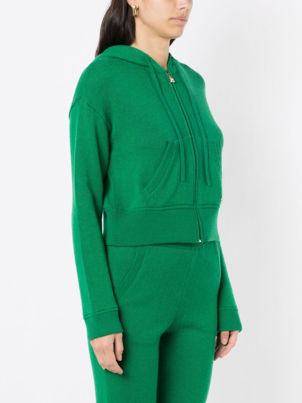 logo-plaque cashmere hoodie - 3