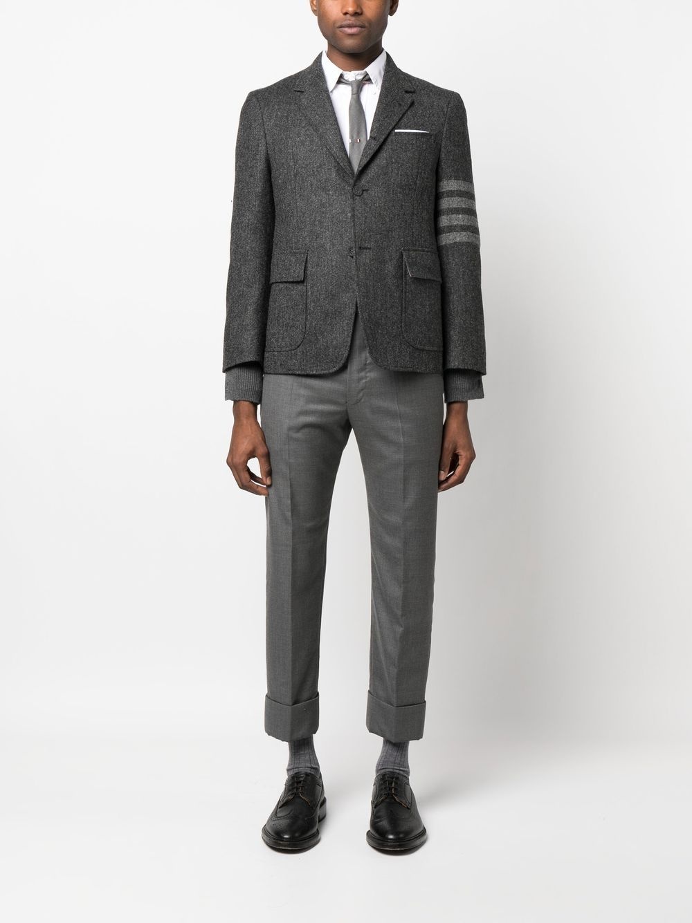 stripe-detail single-breasted blazer - 2