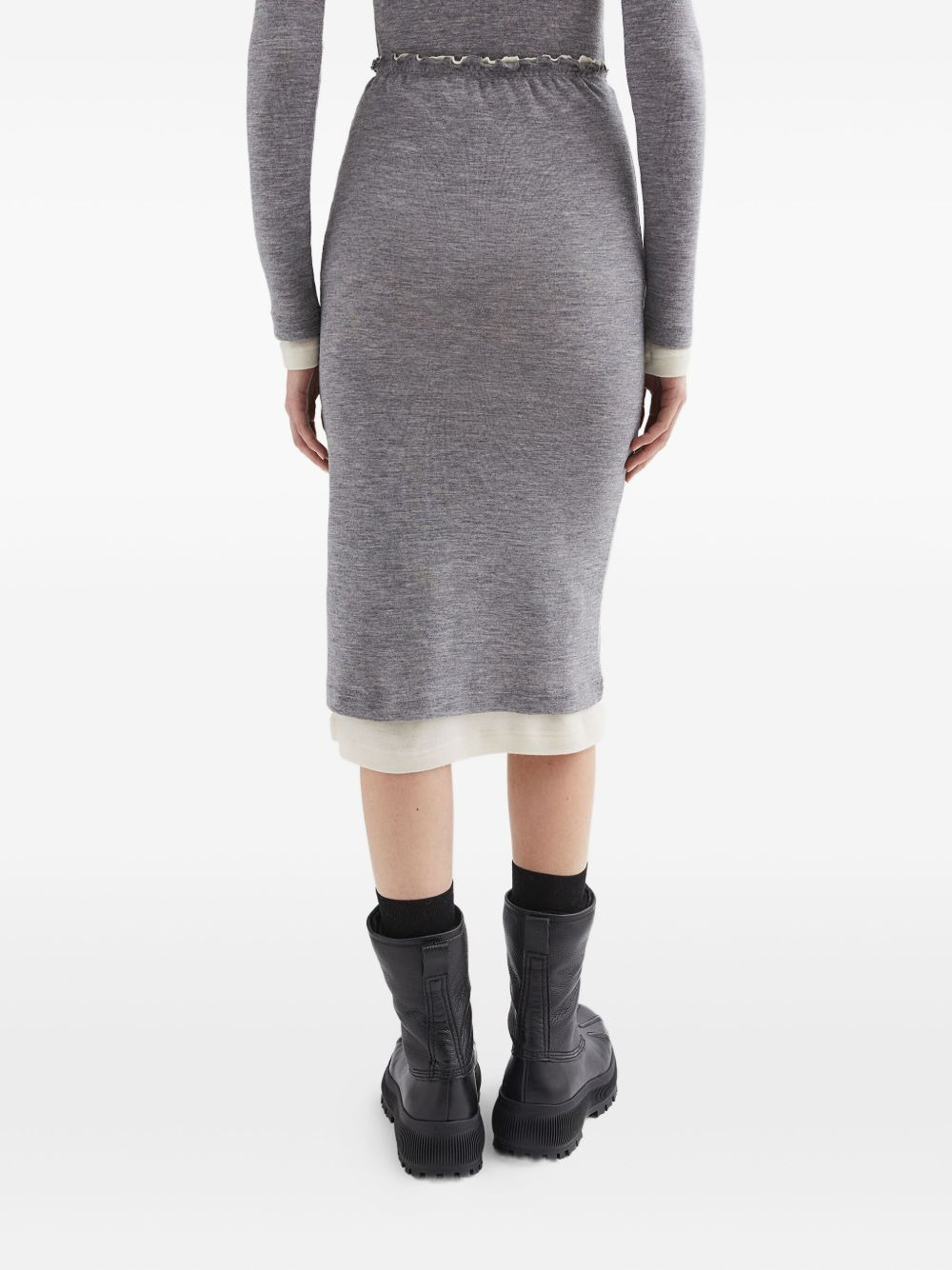 lightweight wool layered skirt - 5