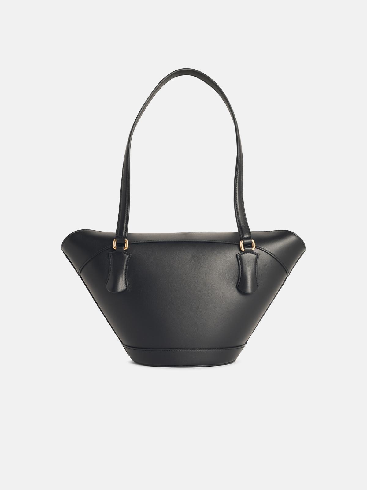 'SUNSET' BLACK LEATHER BAG - 3