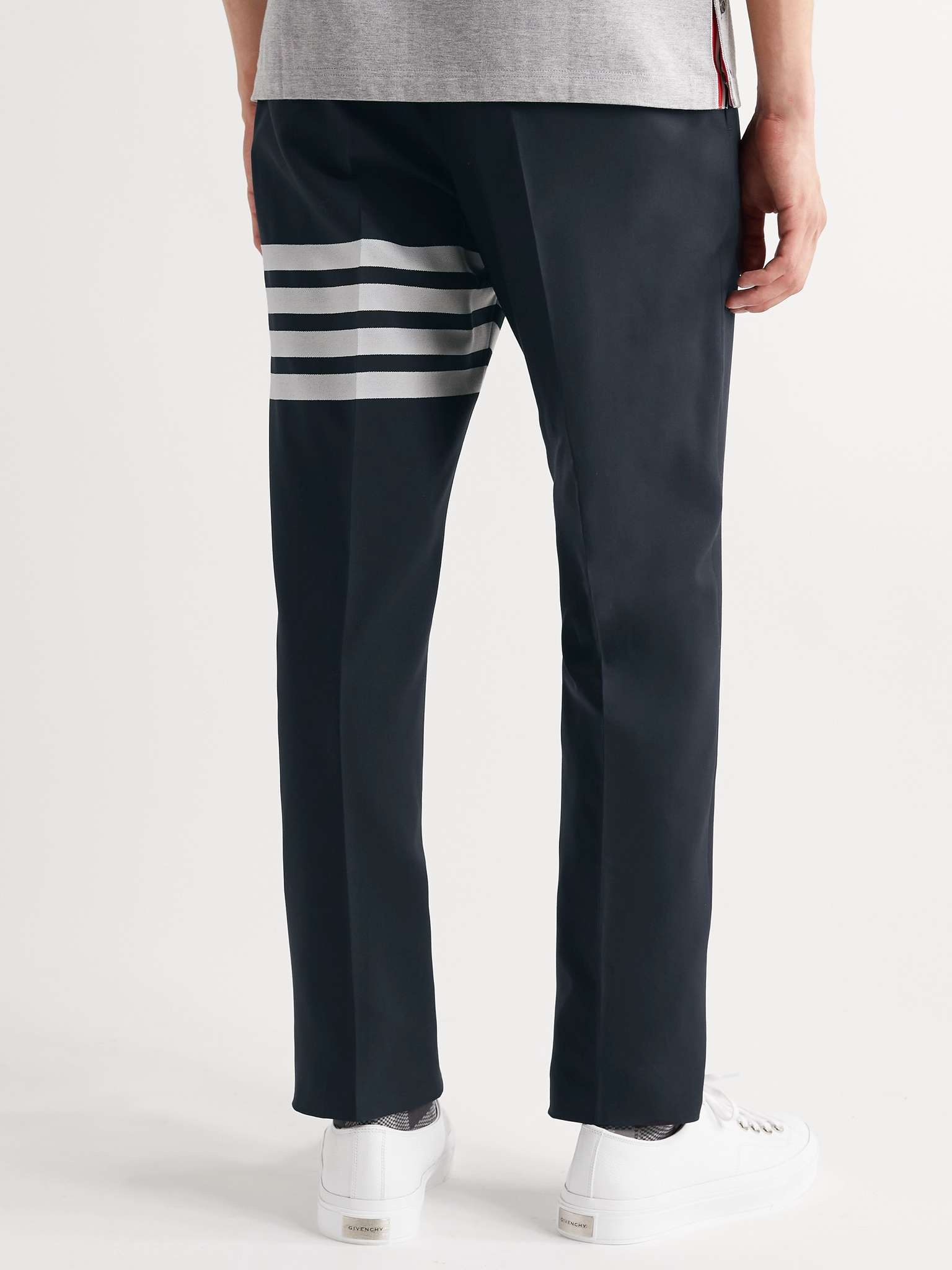 Grey Slim-Fit Tapered Striped Wool Suit Trousers - 4