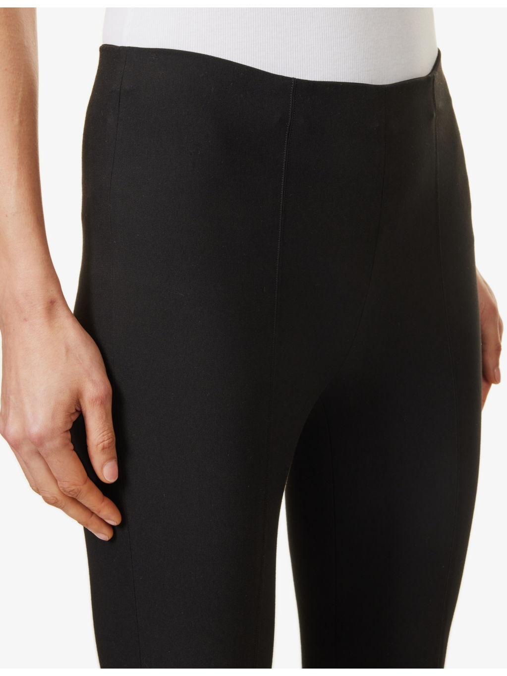 Cropped straight-leg mid-rise stretch-woven trousers - 5