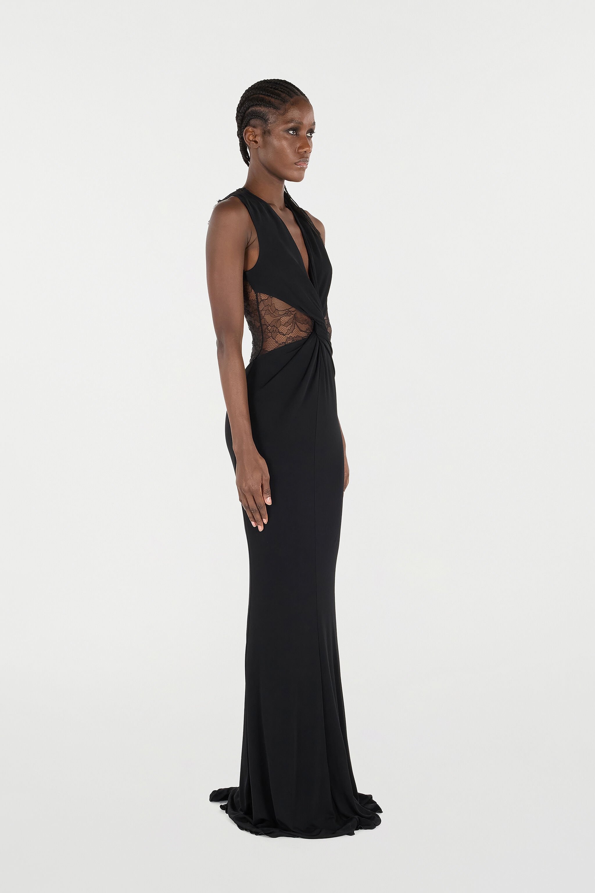 Extra Long Dress with Lace - 3