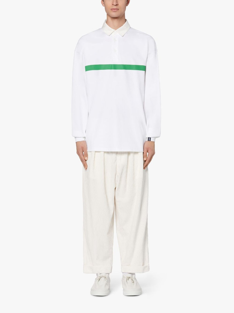 Mackintosh WHITE X GREEN COTTON RUGBY SHIRT | GJM-210 outlook