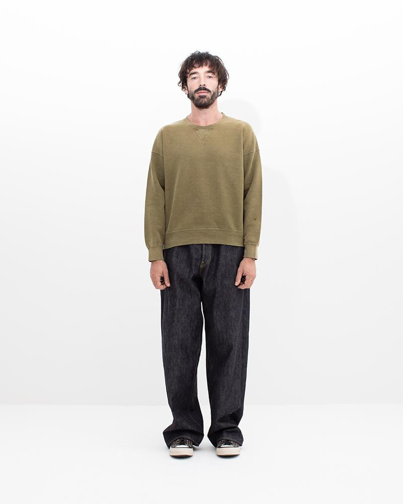 visvim JUMBO SB SWEAT L/S CRASH OLIVE outlook