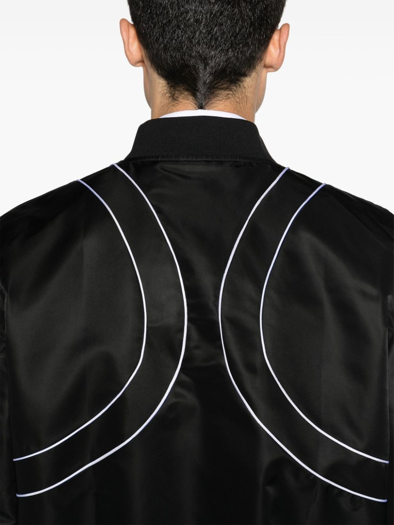 piped-trim zip-up bomber jacket 5