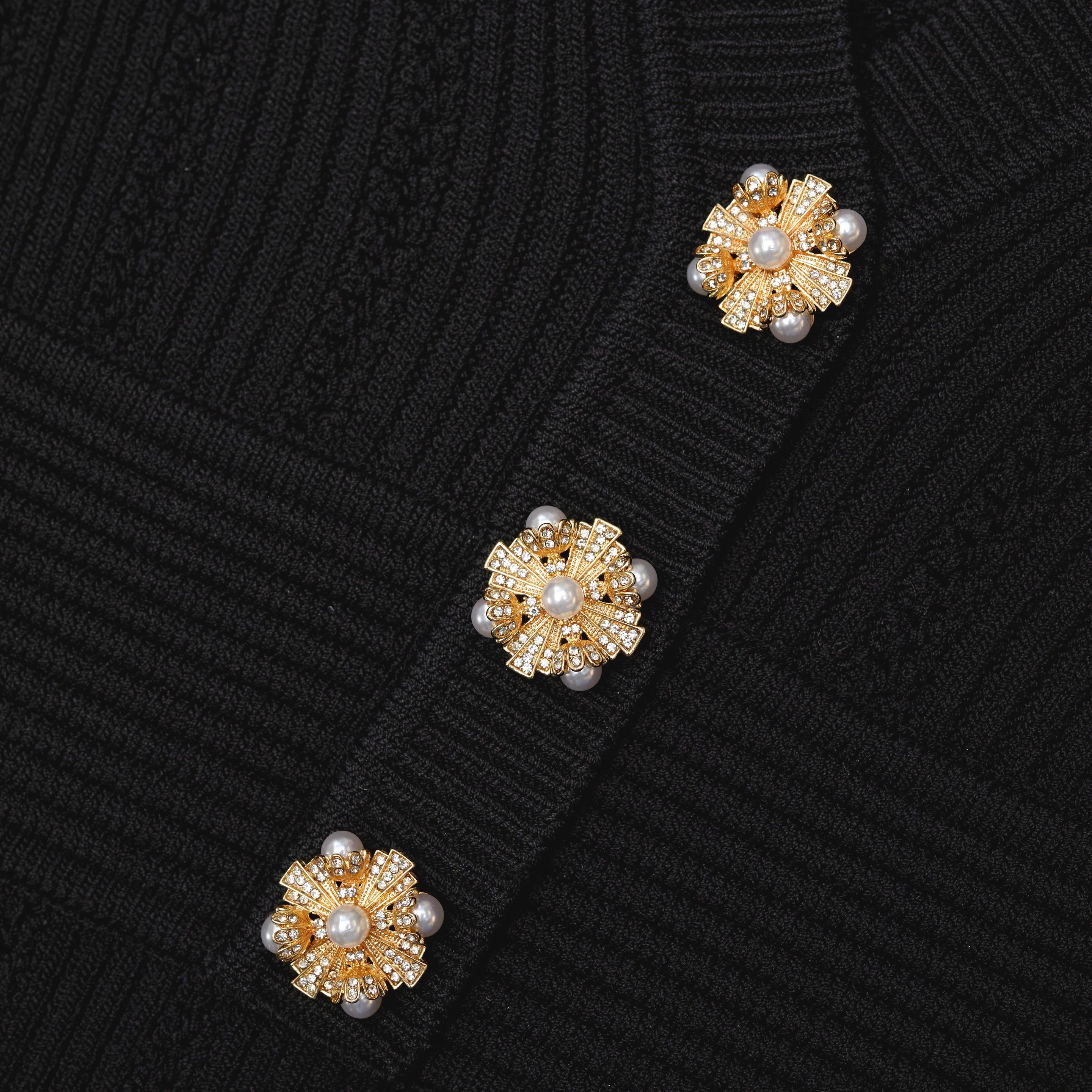 Black Pointelle Knit Top - 5