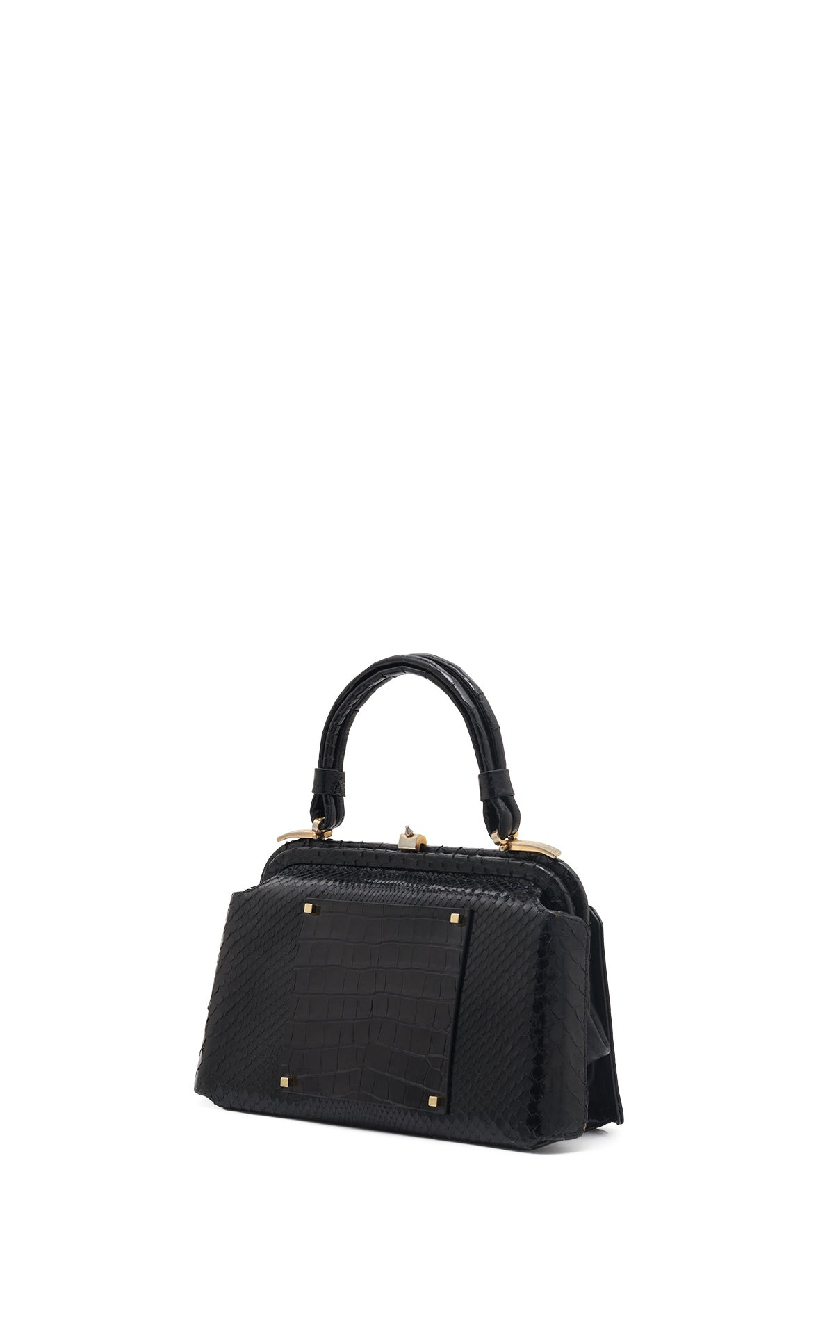 Vintage No.7 Bag in Black Snakeskin & Crocodile Leather - 2