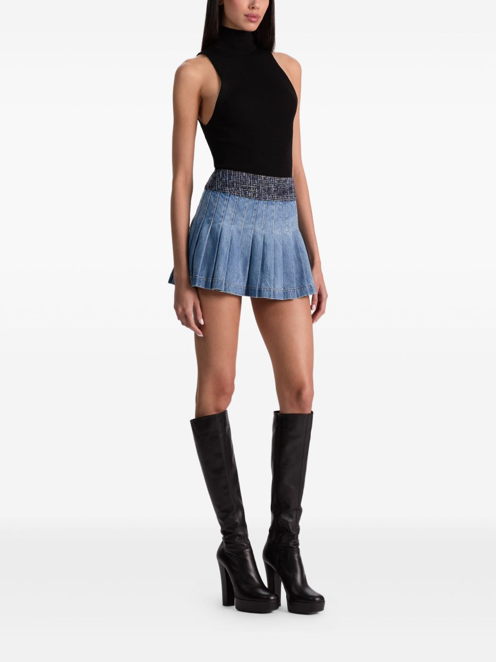 Mera pleated denim skirt - 3