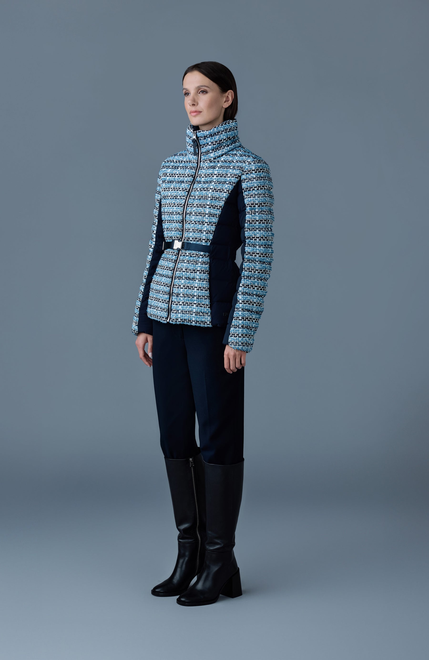 EVITA-TW Mix Media Light down Tweed jacket - 3