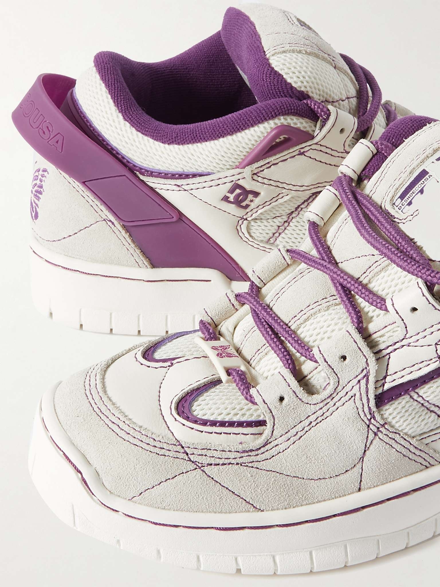 + DC Shoes Spectre Rubber-Trimmed Leather, Mesh and Suede Sneakers - 6