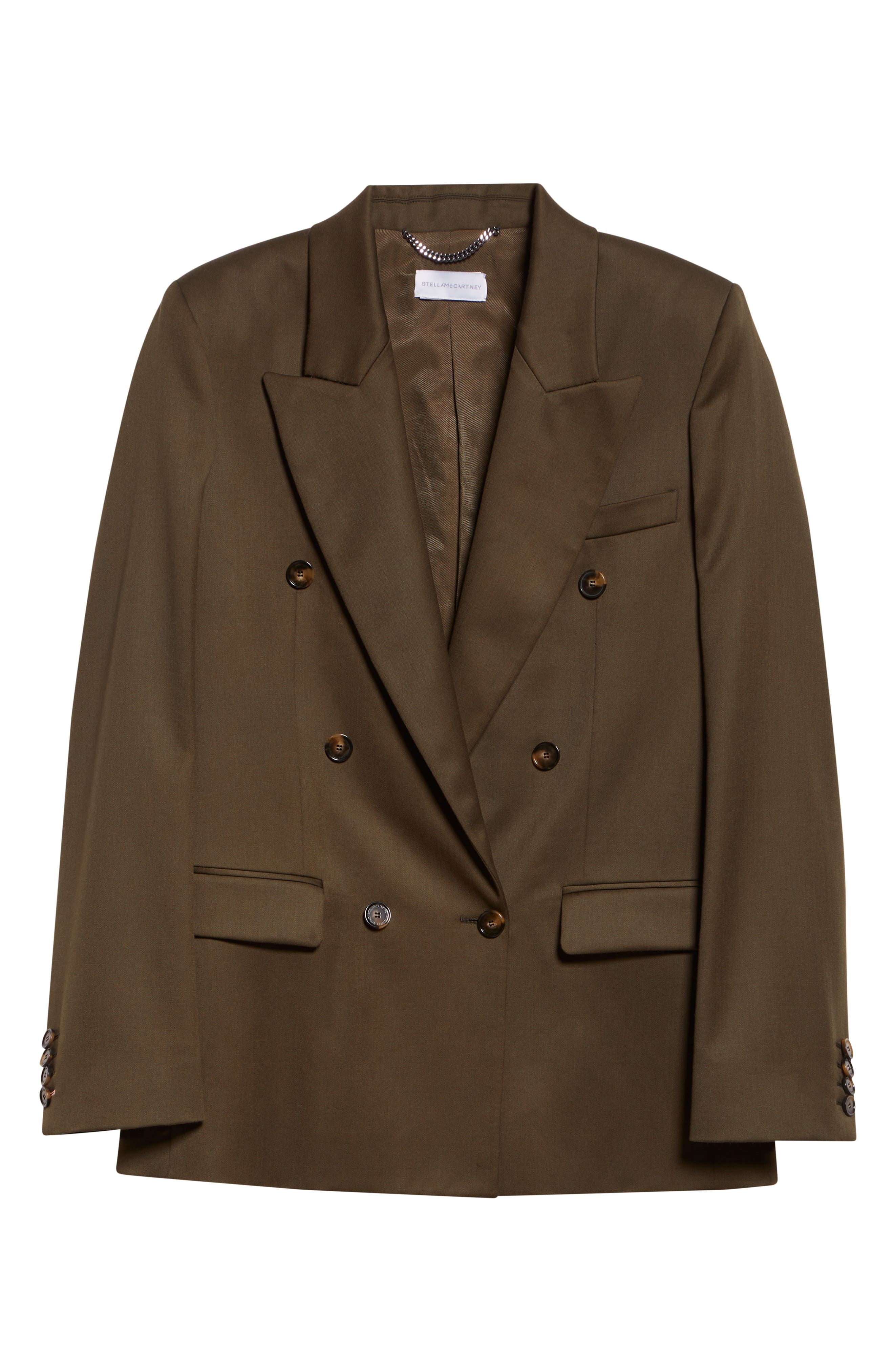 Stella McCartney Iconic Double Breasted Blazer in Khaki at Nordstrom - 6