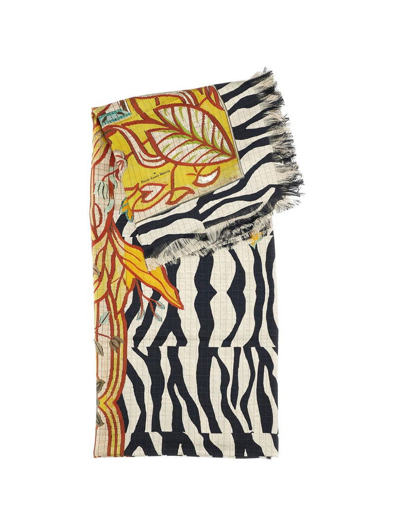 floral zebra-print scarf 1