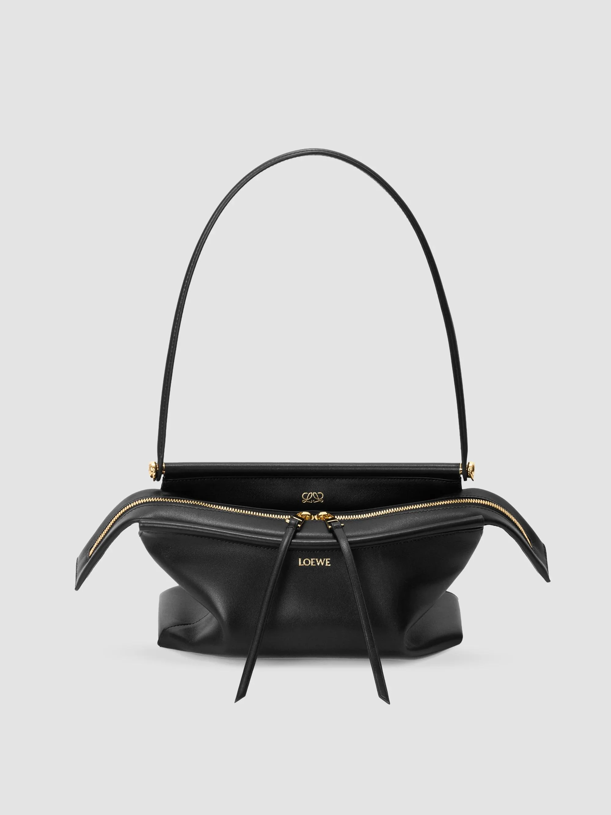 Women's Whisker Small Leather Shoulder Bag - Black - 1
