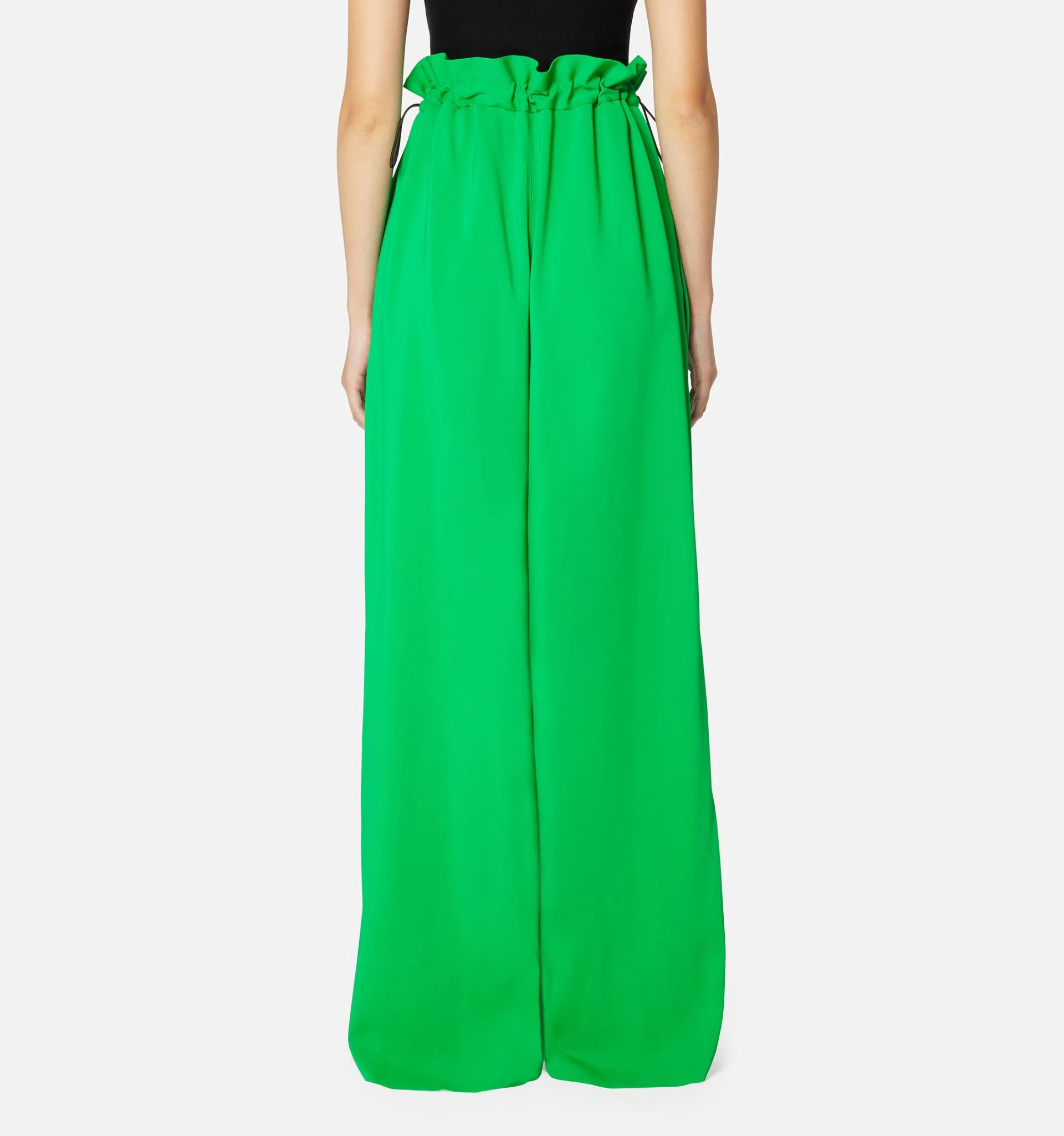 Flared Trousers With Elasticated Waist - 6