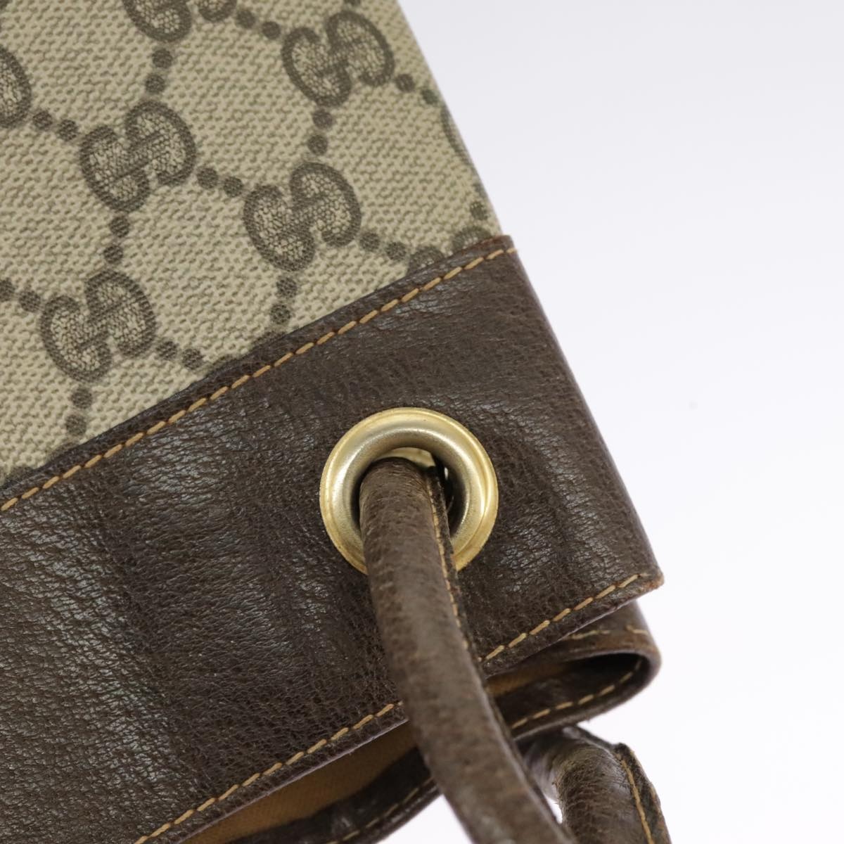 GUCCI GG Supreme Web Sherry Line Hand Bag Pvc Beige Green Red - 10