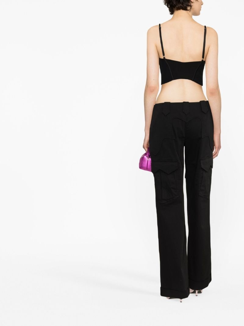 wide-leg cargo trousers - 4
