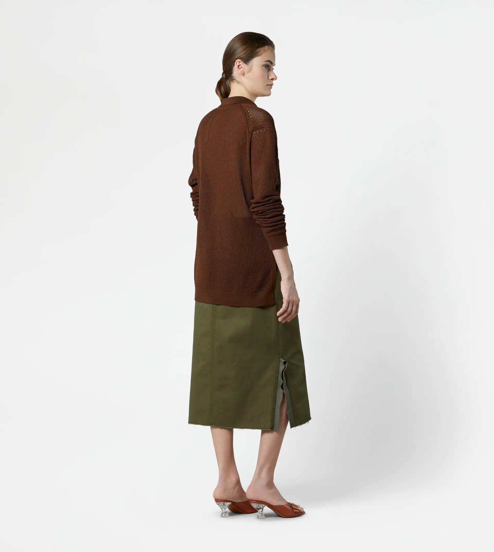 KNITTED POLO SHIRT - BROWN - 3