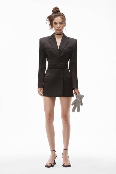 Alexander Wang BELTED BLAZER DRESS IN HEAVY SATIN outlook