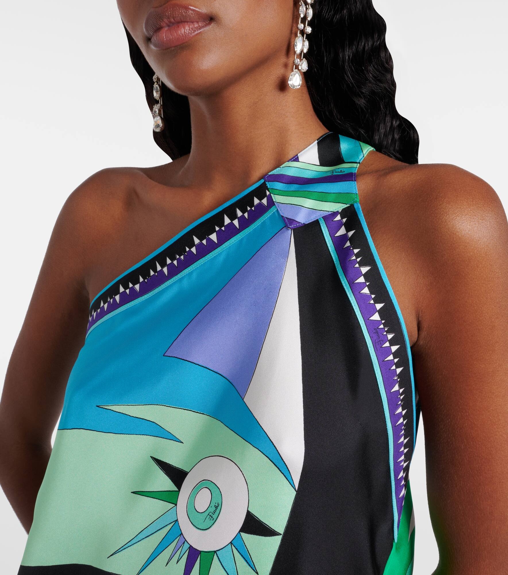 Stella asymmetric silk mini dress - 4