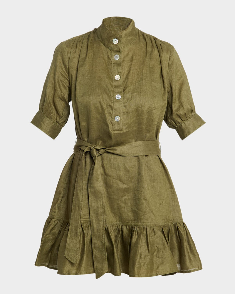 Kaidin Belted Linen Mini Dress 1
