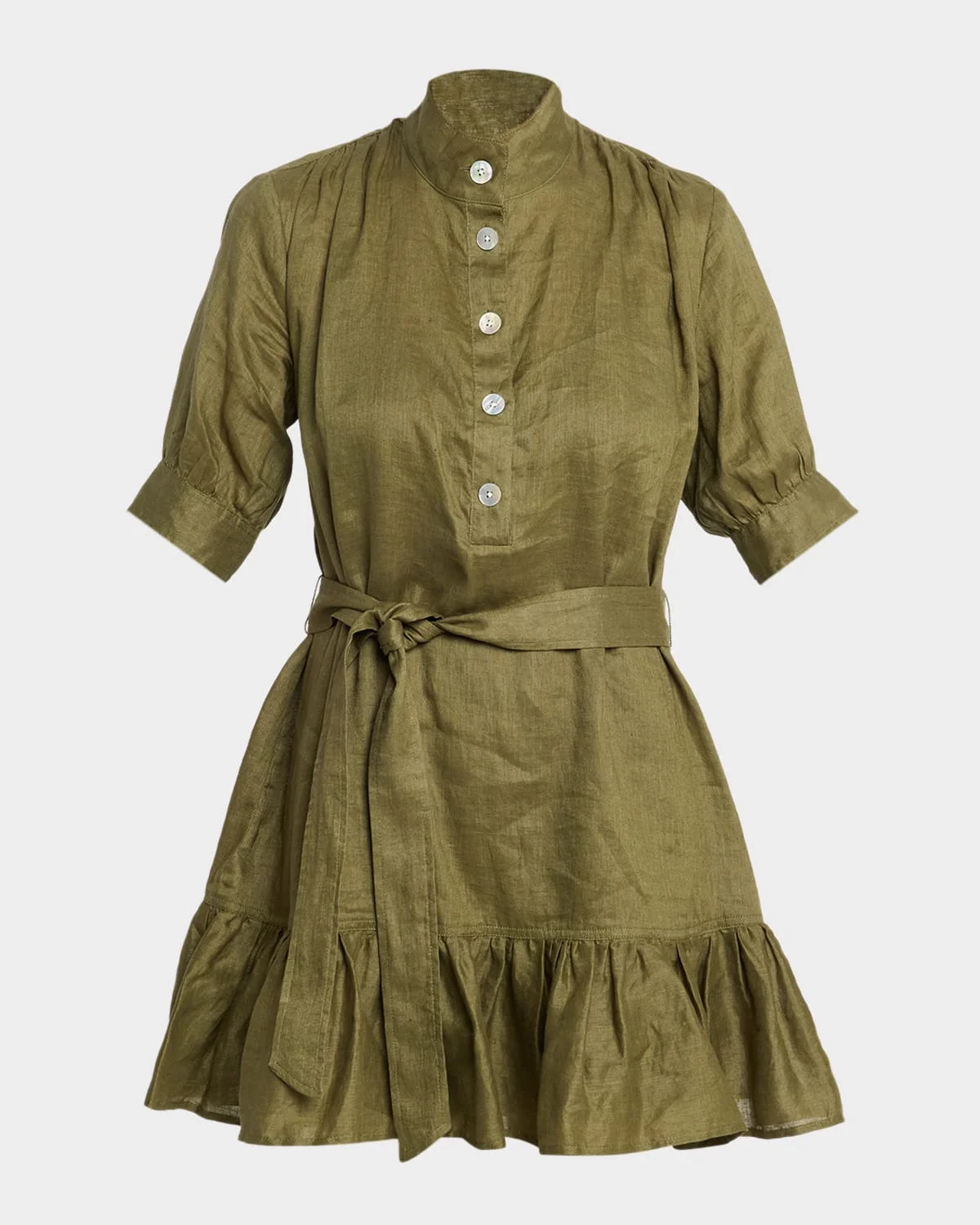 Kaidin Belted Linen Mini Dress - 1