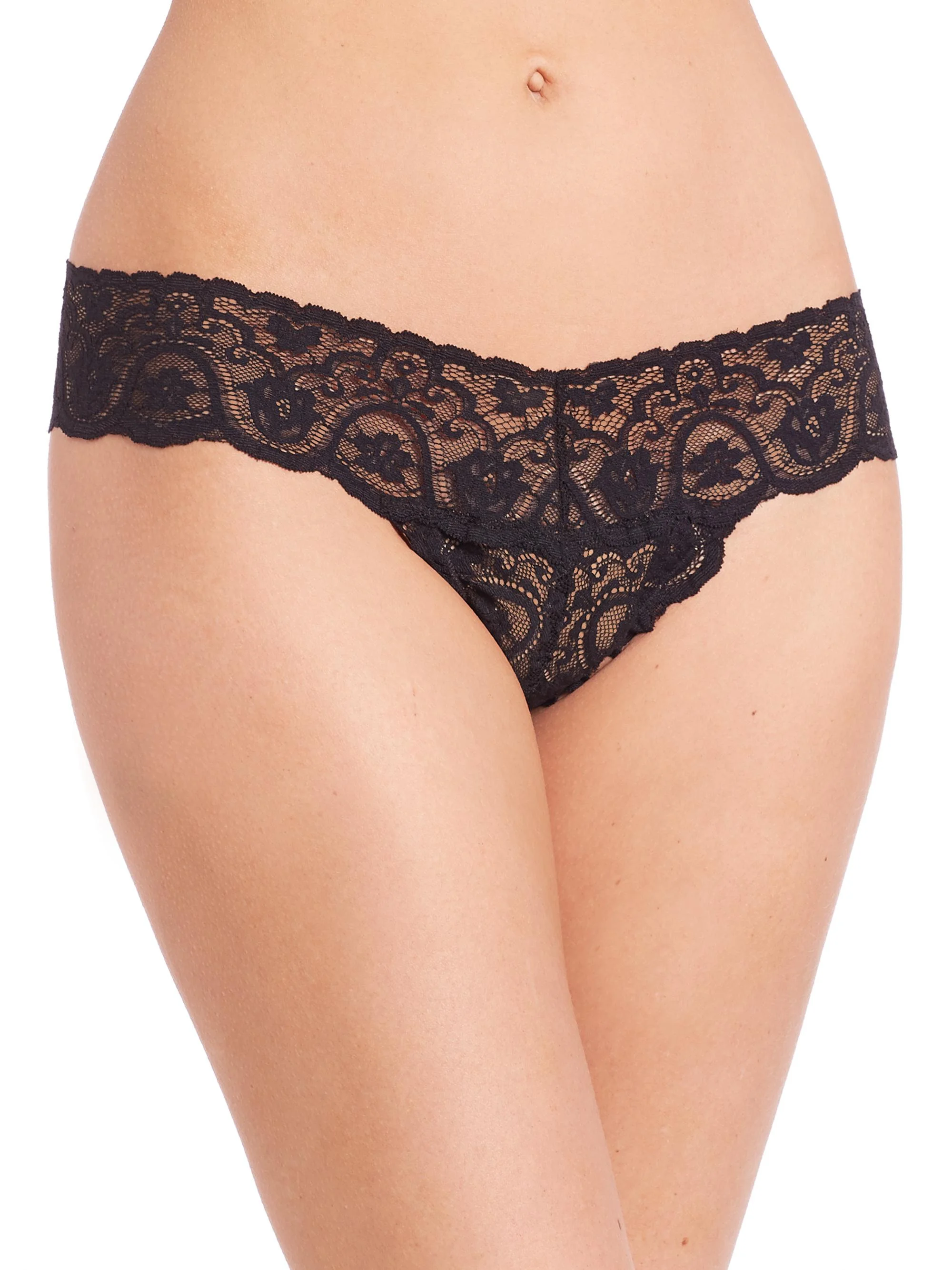 Lace Tanga - Black - 1