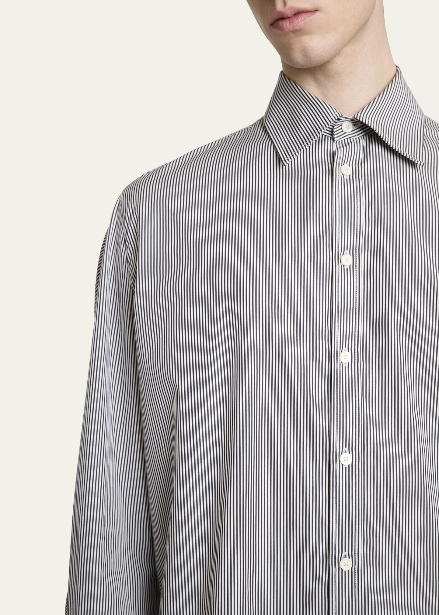 Men's Pinstripe Poplin Dress Shirt - 5
