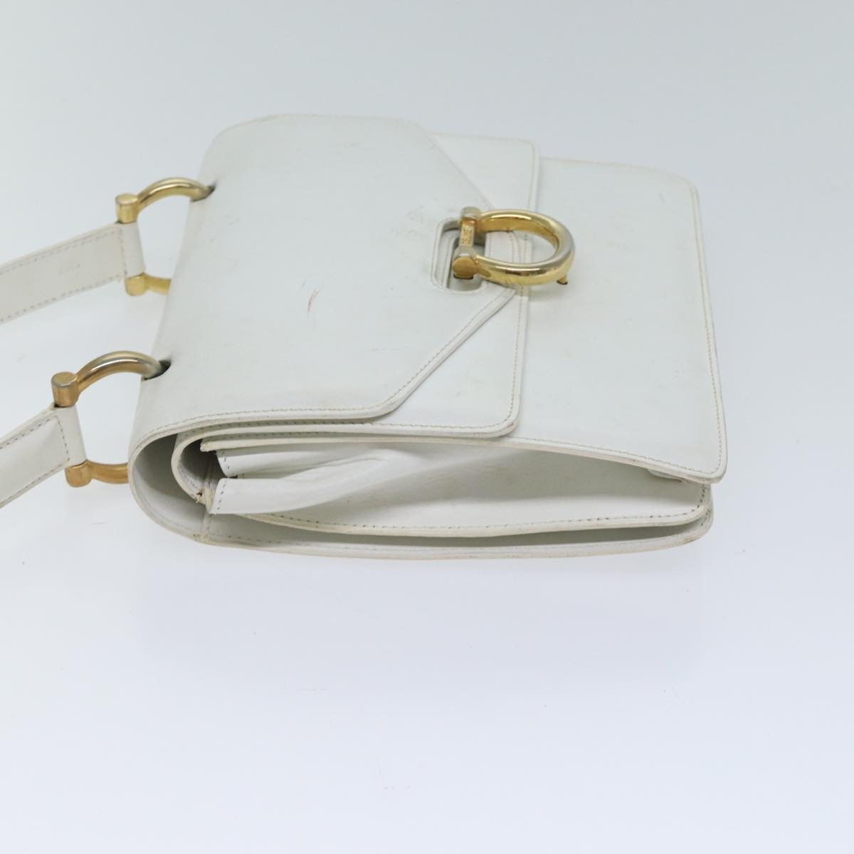 CELINE Hand Bag Leather White - 5