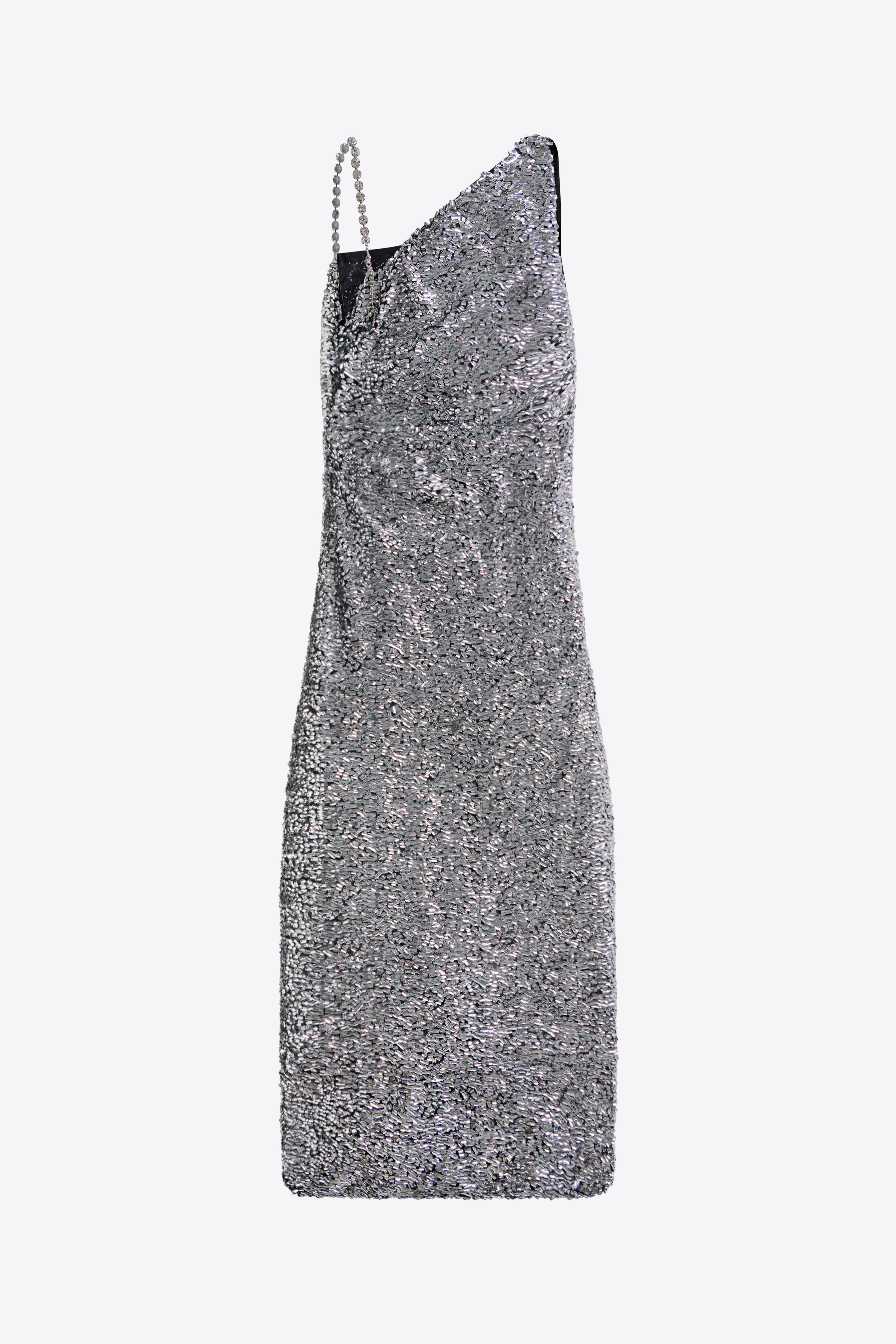 CRYSTAL STRAP SEQUIN GOWN - 2